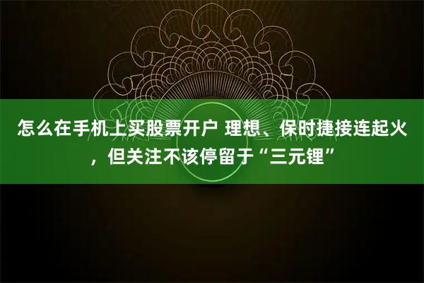 怎么在手机上买股票开户 理想、保时捷接连起火，但关注不该停留于“三元锂”